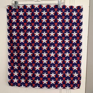 Vintage 70s red, white & blue stars patriotic cotton/polyester scarf‎